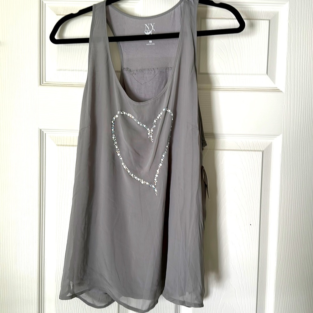 Brand new New York and company heart sparkle tank, size xl